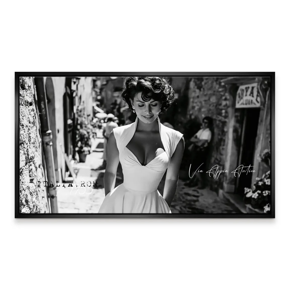 Sophia Loren Rome Canvas Art - Vintage Black & White Portrait - Image 7