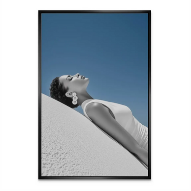 Sun Girl canvas wall art shown in a stylish living room
