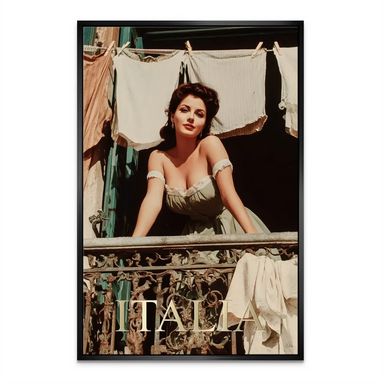 Italy signage element in the background adding authentic European charm