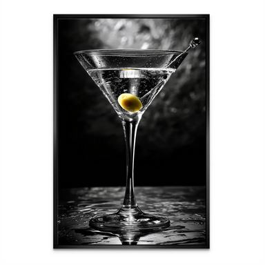 Minimalist studio shot of a classic martini glass