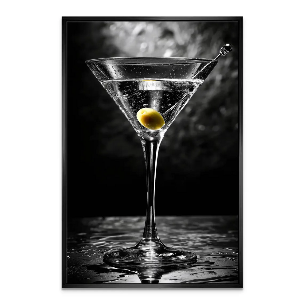 Minimalist studio shot of a classic martini glass