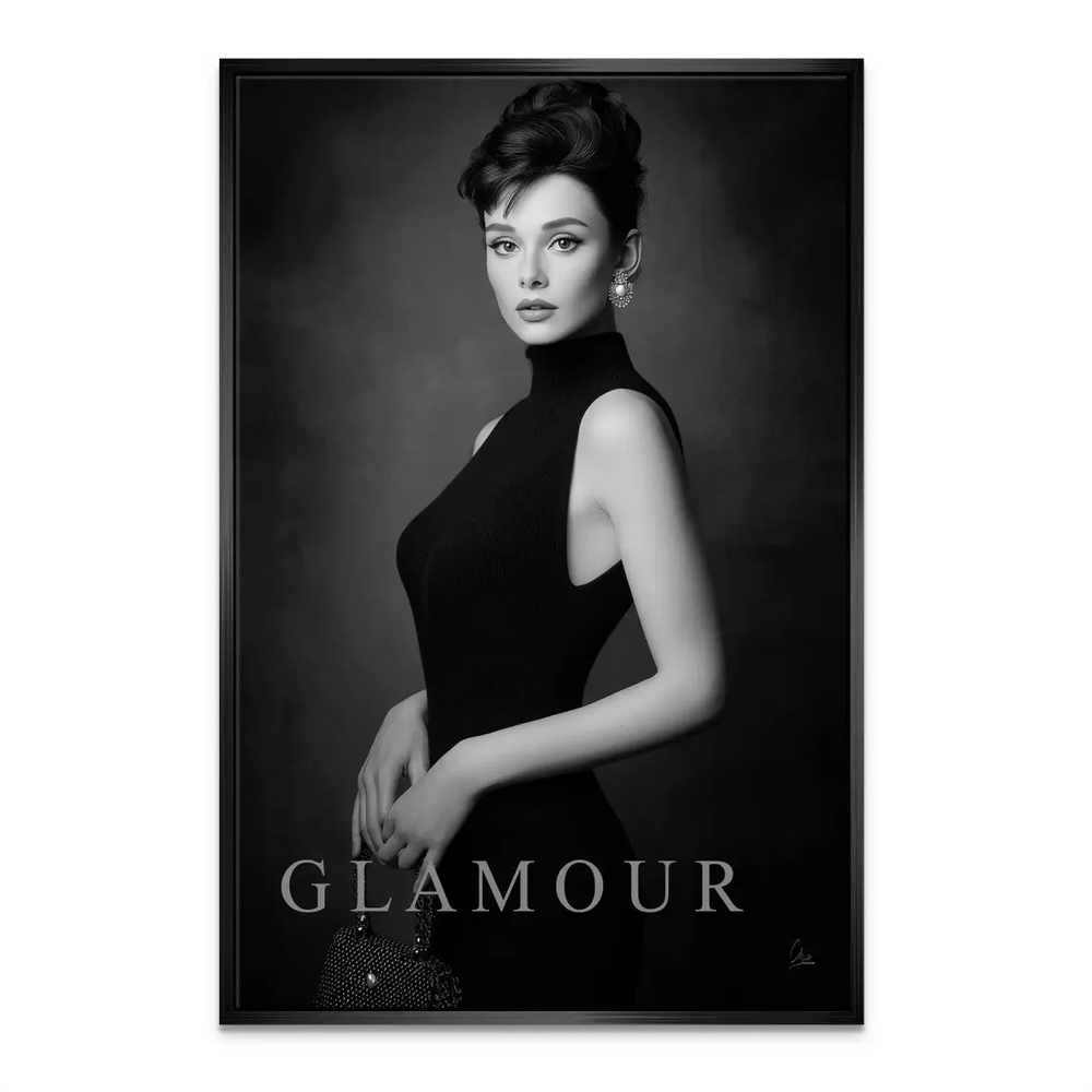 Elegant monochrome canvas print for dressing room interiors.