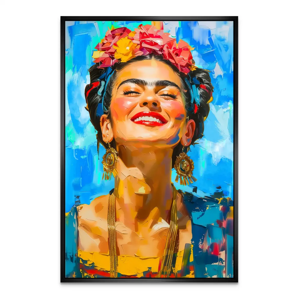 Frida Kahlo Colorful Life Canvas Wall Art - Pop Art Floral Boho - Image 6