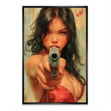 Velvet Gun Canvas Print - Bold Woman Portrait Wall Art - Image 5
