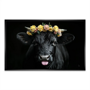 Flowery Cow Canvas Art - Whimsical Cow with Flower Crown - Image 5