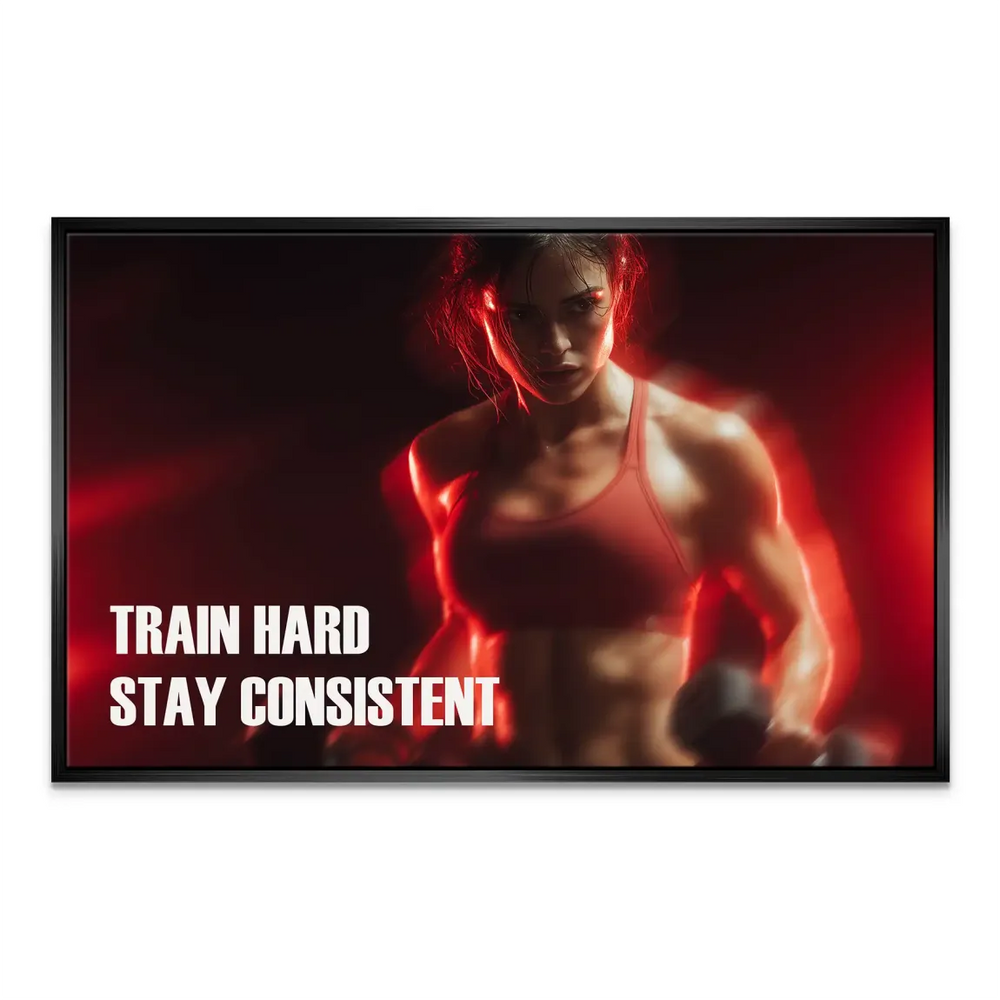Fitness Motivation Canvas Wall Art - Train Hard Stay Consistent - Image 6