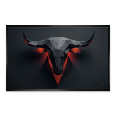 Bold geometric bull head art for contemporary living spaces
