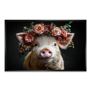 Piglet with Floral Crown Canvas Art - Image 6