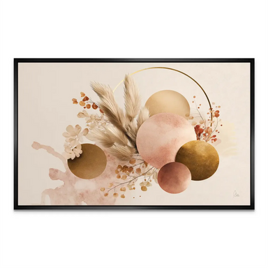 Elegant boho wall art in a landscape orientation featuring natural textures and a warm color palette.