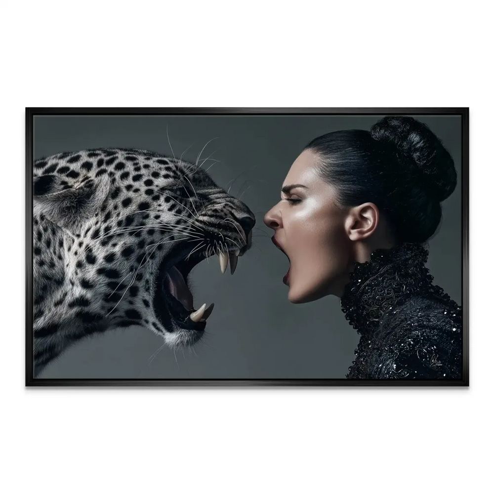 Dynamic composition expressing strength, wildness, and self-expression.