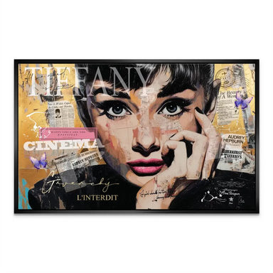 Modern fashion wall art showcasing Audrey Hepburn as a Pop Art icon