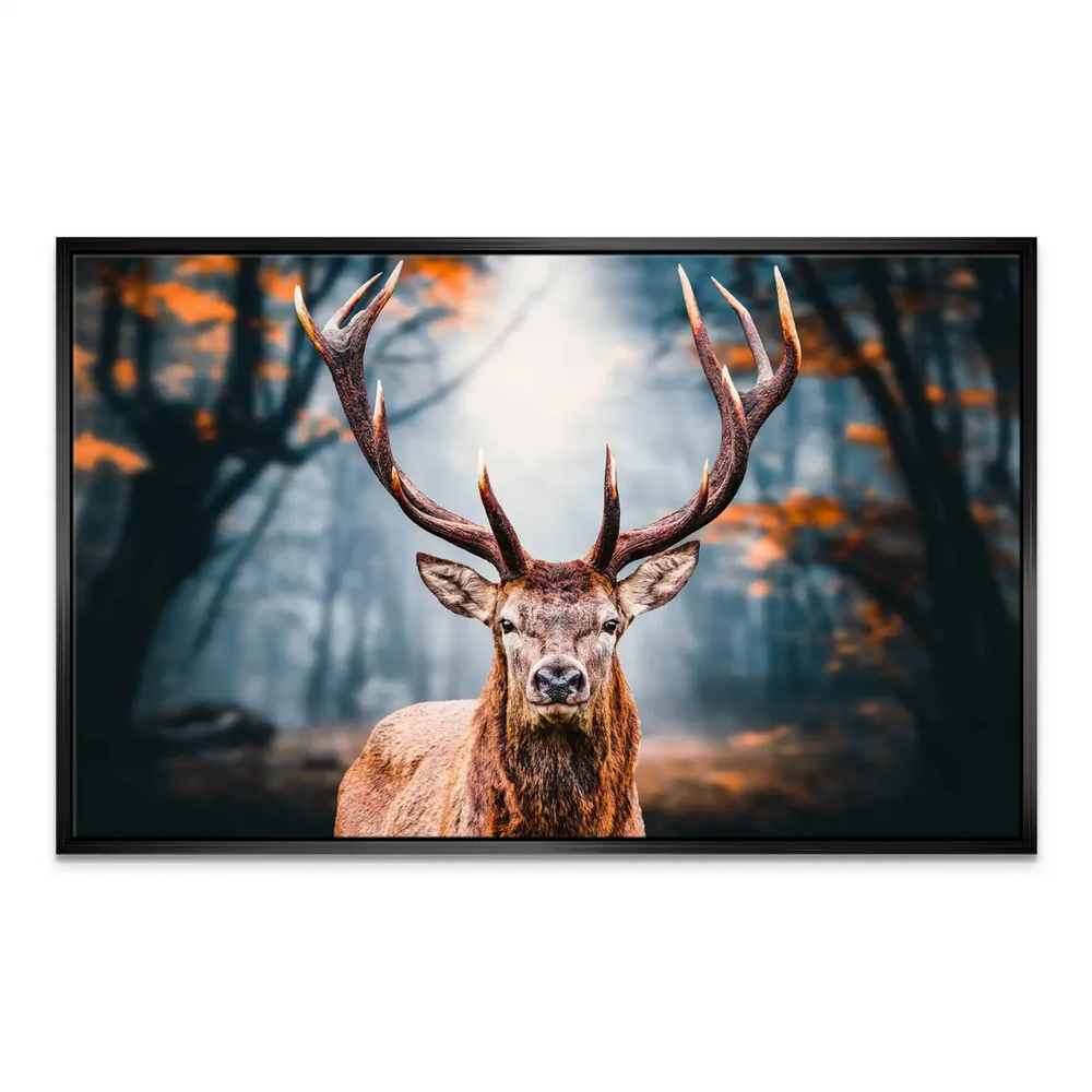 Rustic yet modern deer wall art suitable for living rooms or offices with natural woodland theme