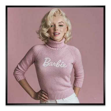 Modern take on a classic Hollywood icon blended with Barbie aesthetics.