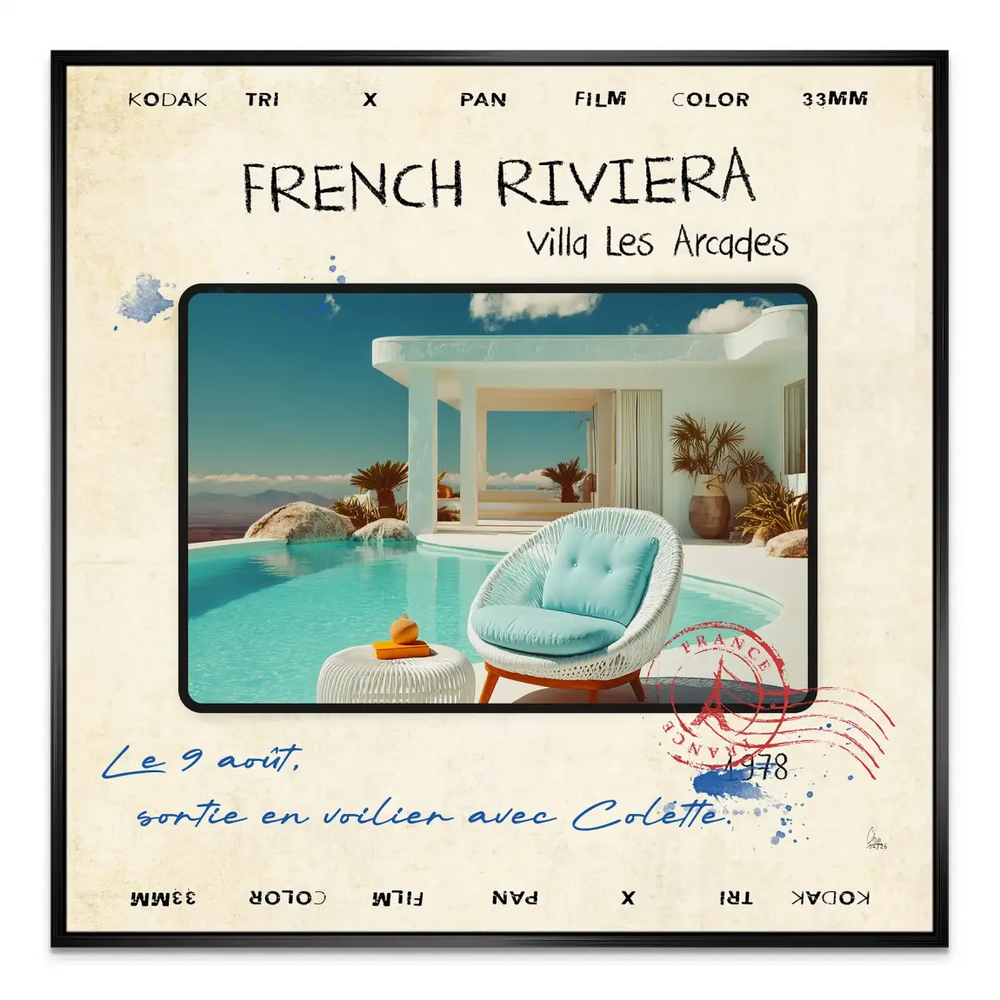 Coastal boho-chic vibe with warm tones and nostalgic vacation mood