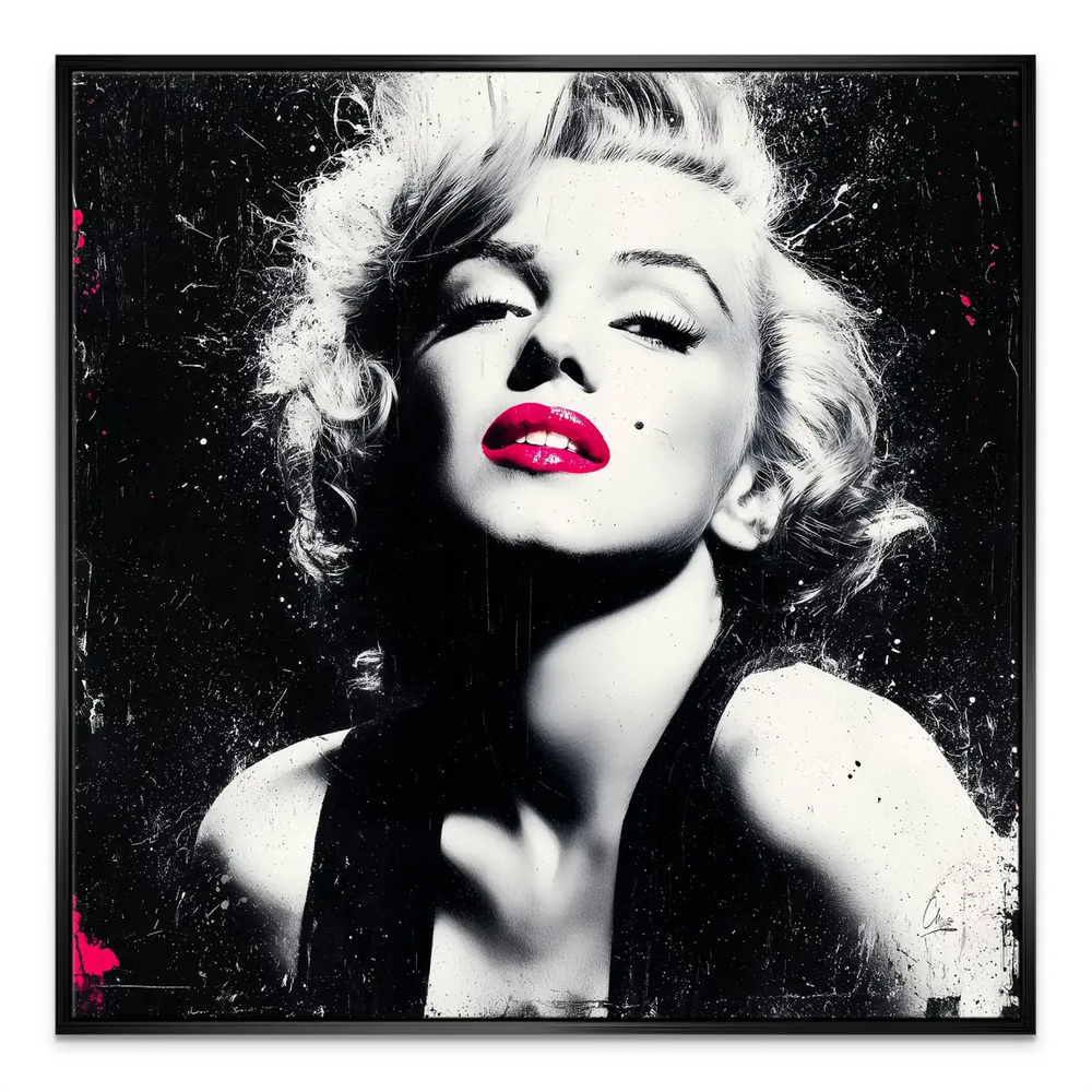 Fashion-forward Monroe portrait rendered in pop art for contemporary interiors