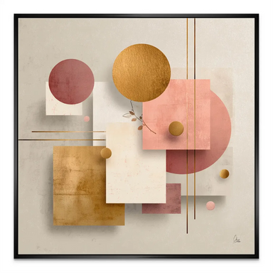 Contemporary wall art suitable for living room or bedroom with luxurious color palette