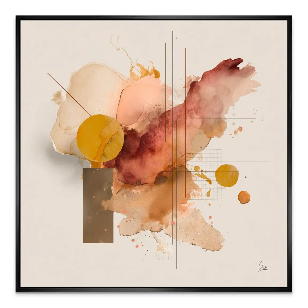 Minimalist abstract art suitable for contemporary interiors in warm tones.