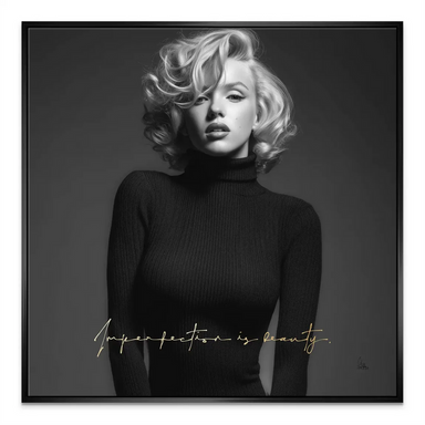 Monochrome Marilyn Monroe wall art suitable for living room decor.