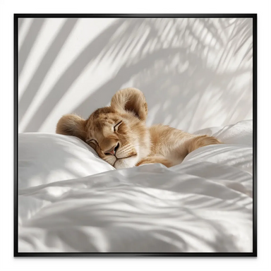 Sleeping Lion Cub Canvas Art - Soft Nursery Wall Art - Image 6