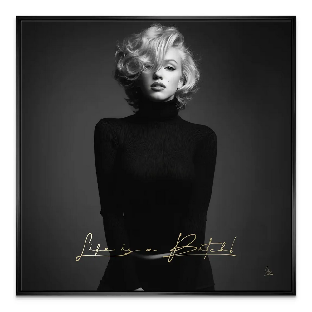 Iconic Marilyn Monroe portrait on square canvas wall art