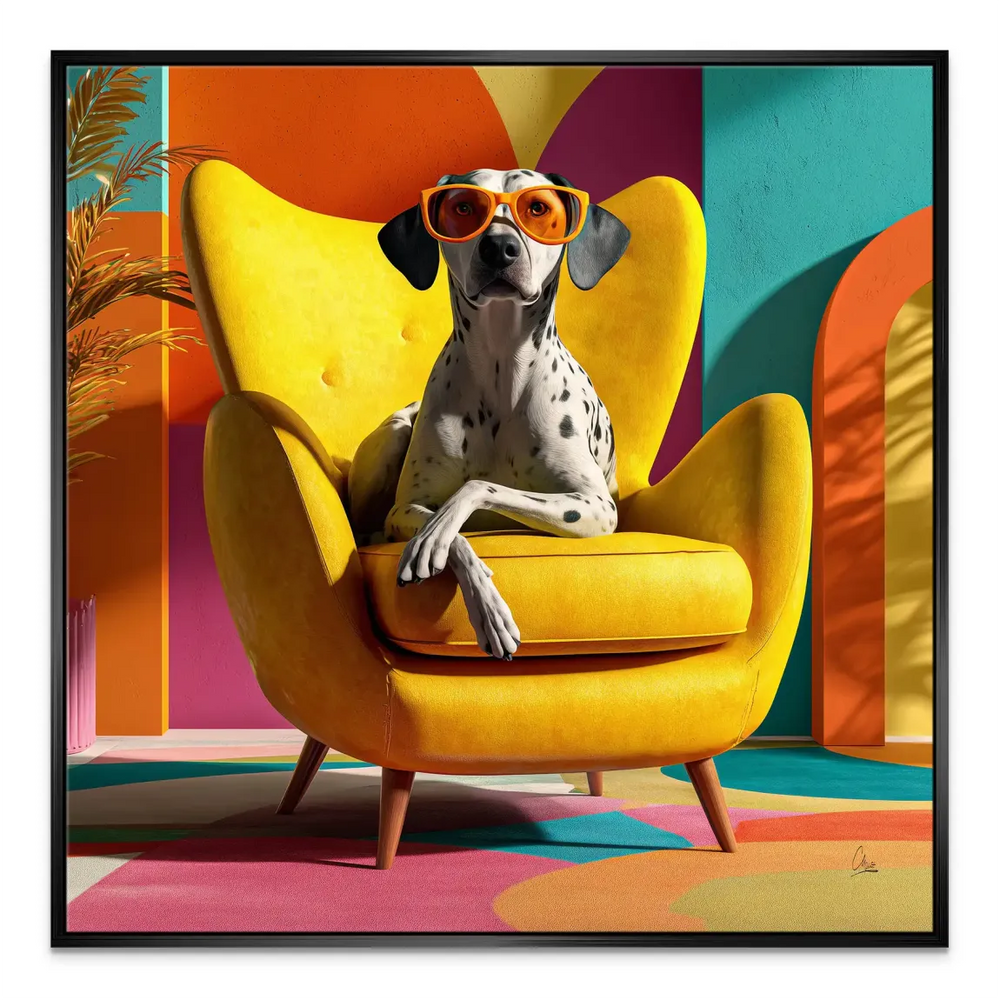 Colorful abstract composition with retro vibes and saturated colors