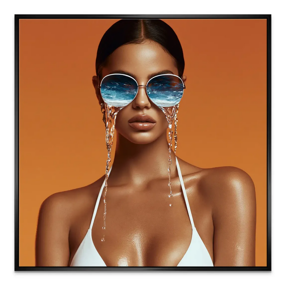 Beauty Ocean Canvas Wall Art - Surreal Portrait with Ocean Reflection - Image 6