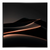 Noir Dune canvas print featuring abstract dunes with dark gray and black tones and orange-amber glowing lines.