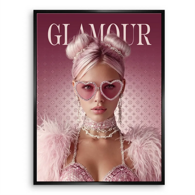 Elegant wall art with pink tones and sequin textures to enhance chic interiors.