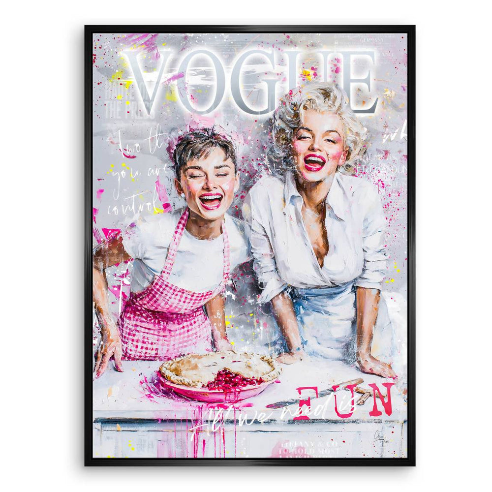 Neon accents and bold lettering elevate a modern Pop Art portrait.
