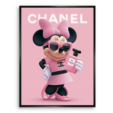 Cartoon wall art of Minnie Mouse for fashion spaces