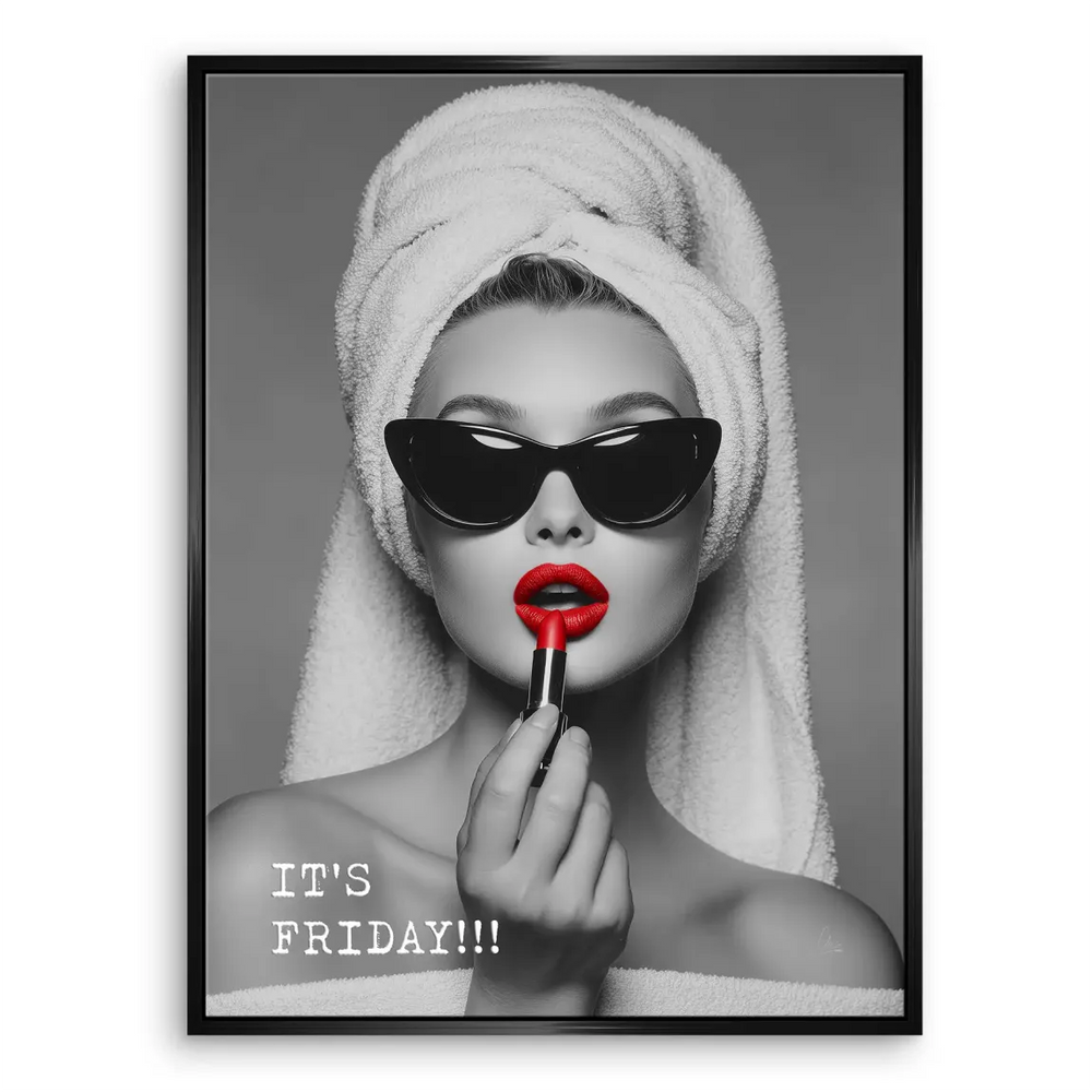 Friday Lipstick Canvas Print - Glam Fashion Wall Art - Image 7