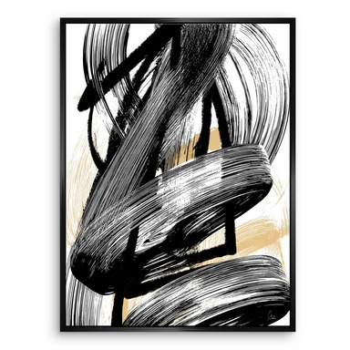 Black Motion Abstract Canvas Art - Bold Gestural Wall Art - Image 6