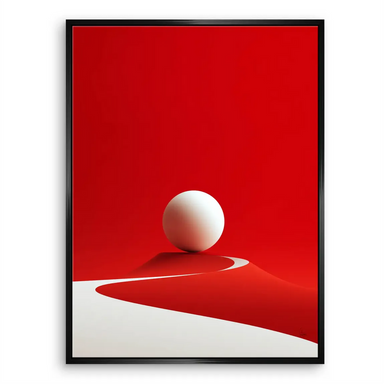 Contemporary red sphere canvas artwork suitable for office decor