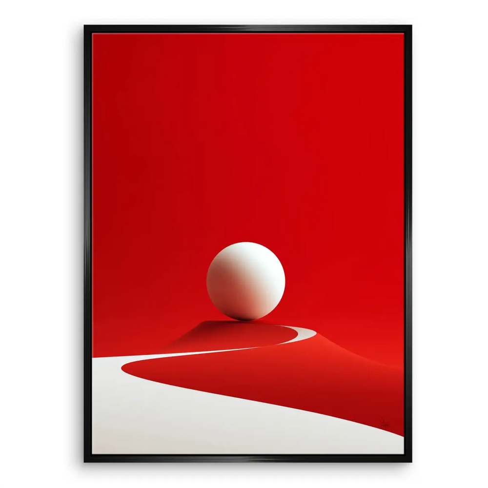 Contemporary red sphere canvas artwork suitable for office decor