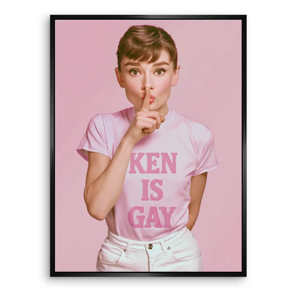 Audrey Hepburn Ken is Gay Pop Art Canvas Wall Art - Image 6