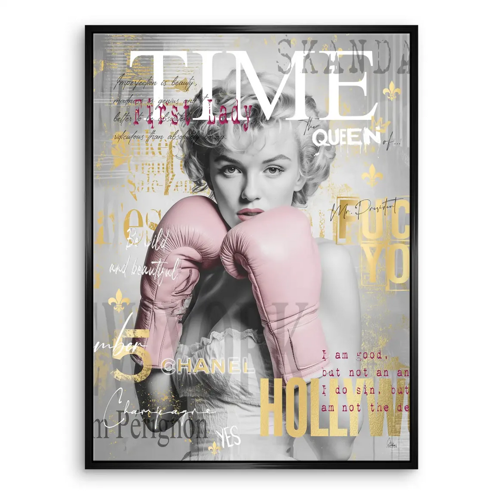 Marilyn Monroe Champ Pop Art Canvas Print - Bold Pink Boxing Glam - Image 6