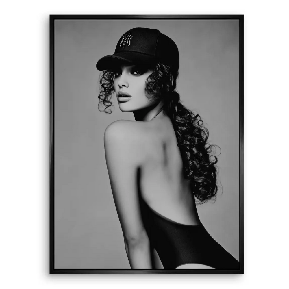 Contemporary canvas wall art featuring a confident female portrait for modern interiors.