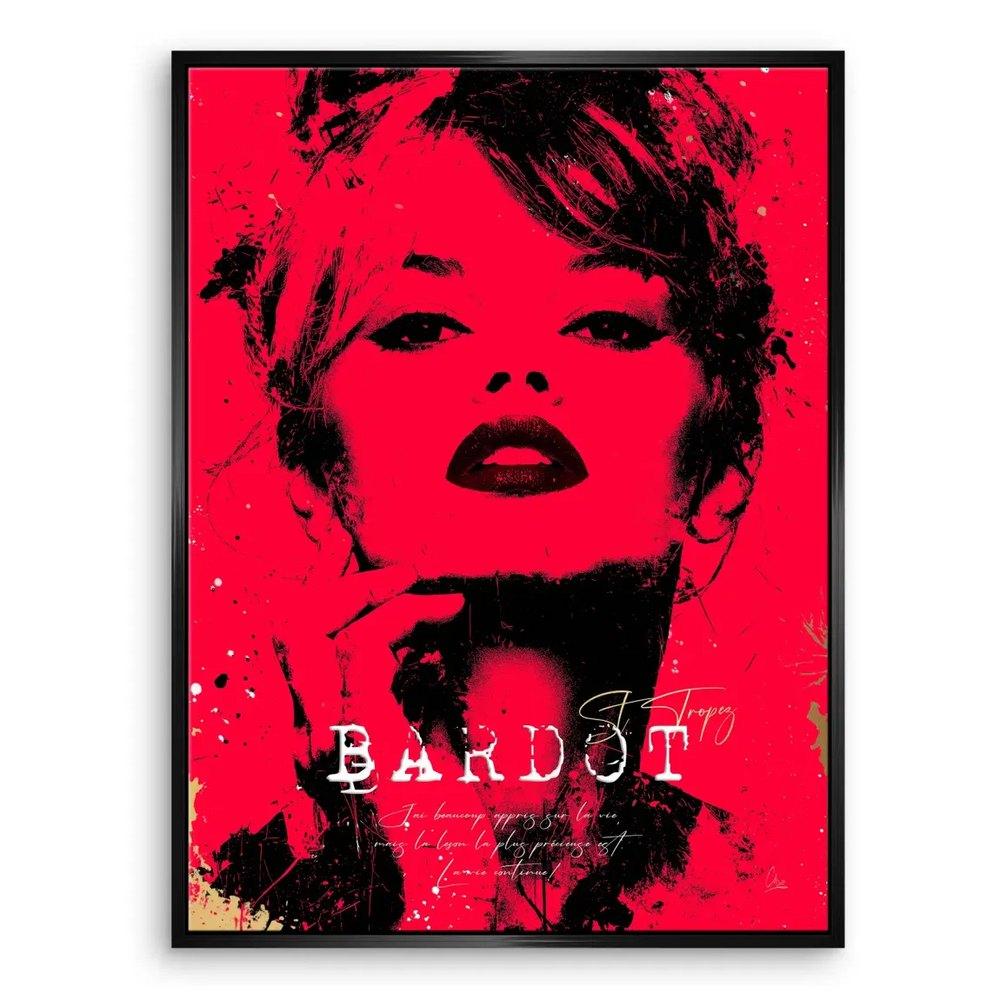 Brigitte Bardot Red Pop Art Canvas Wall Art - Image 6