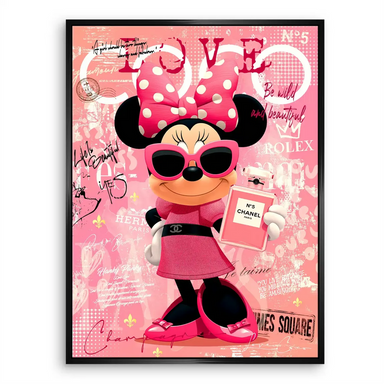 Minnie Mouse Pop Art Canvas - Chanel No. 5 Fashion Wall Art - Image 6