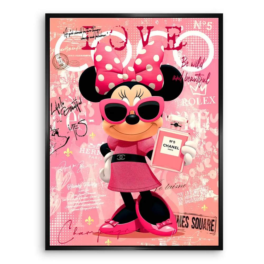 Minnie Mouse Pop Art Canvas - Chanel No. 5 Fashion Wall Art - Image 6