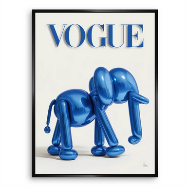 Contemporary animal wall art featuring a blue balloon elephant