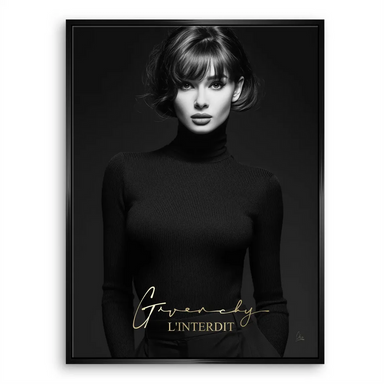Audrey Givenchy Black and White Canvas Wall Art - Image 6