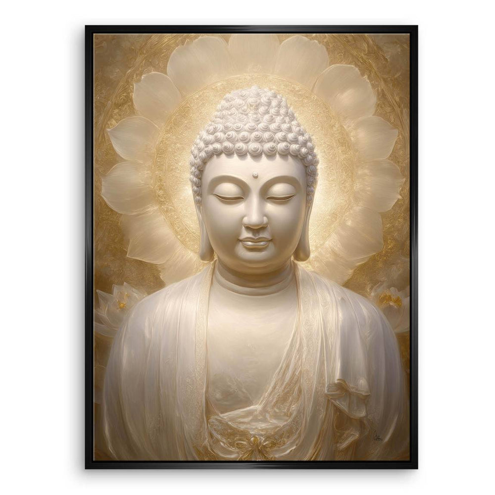 Golden Buddha Canvas Wall Art - Serene Portrait in Gold - Image 7
