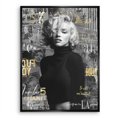 Abstract mix of headlines and fashion references in vintage pop art setting
