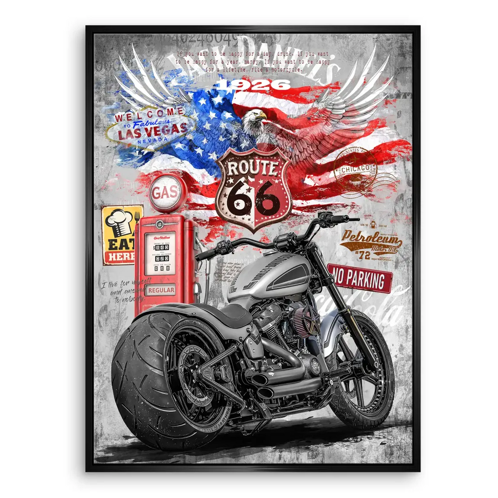Harley Road Pop Art Canvas Print - Motorcycle Wall Art - Image 6