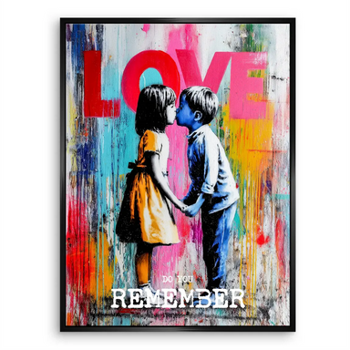 First Kiss Canvas Print Pop Graffiti Wall Art for Kids - Image 6