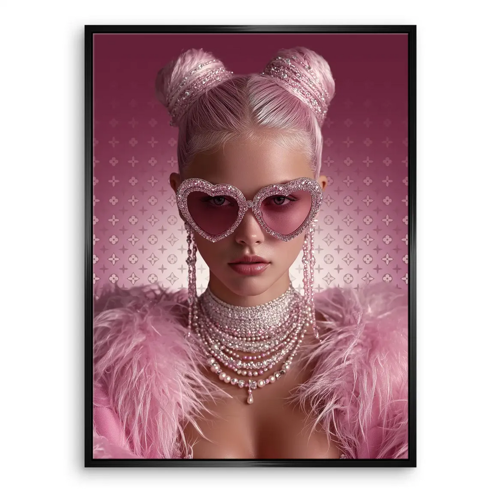 Contemporary fashion wall art with pop art influence and luxury motifs