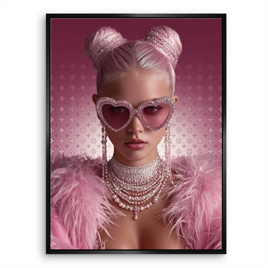 Contemporary fashion wall art with pop art influence and luxury motifs