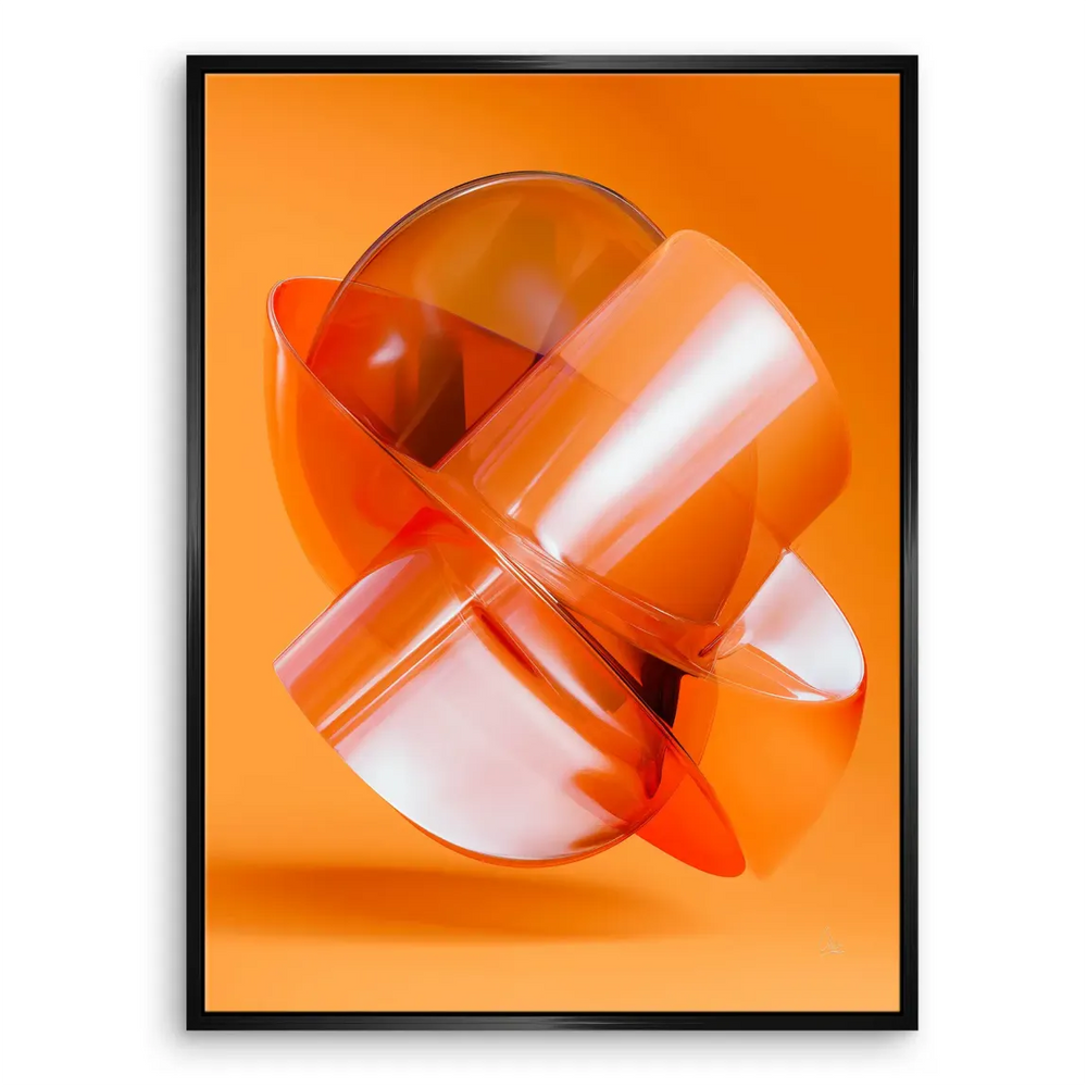 Minimalist orange amber canvas print suitable for modern living spaces