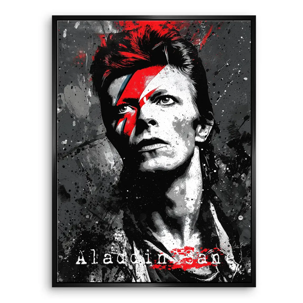 High-contrast wall art of a music icon suitable for modern or industrial spaces